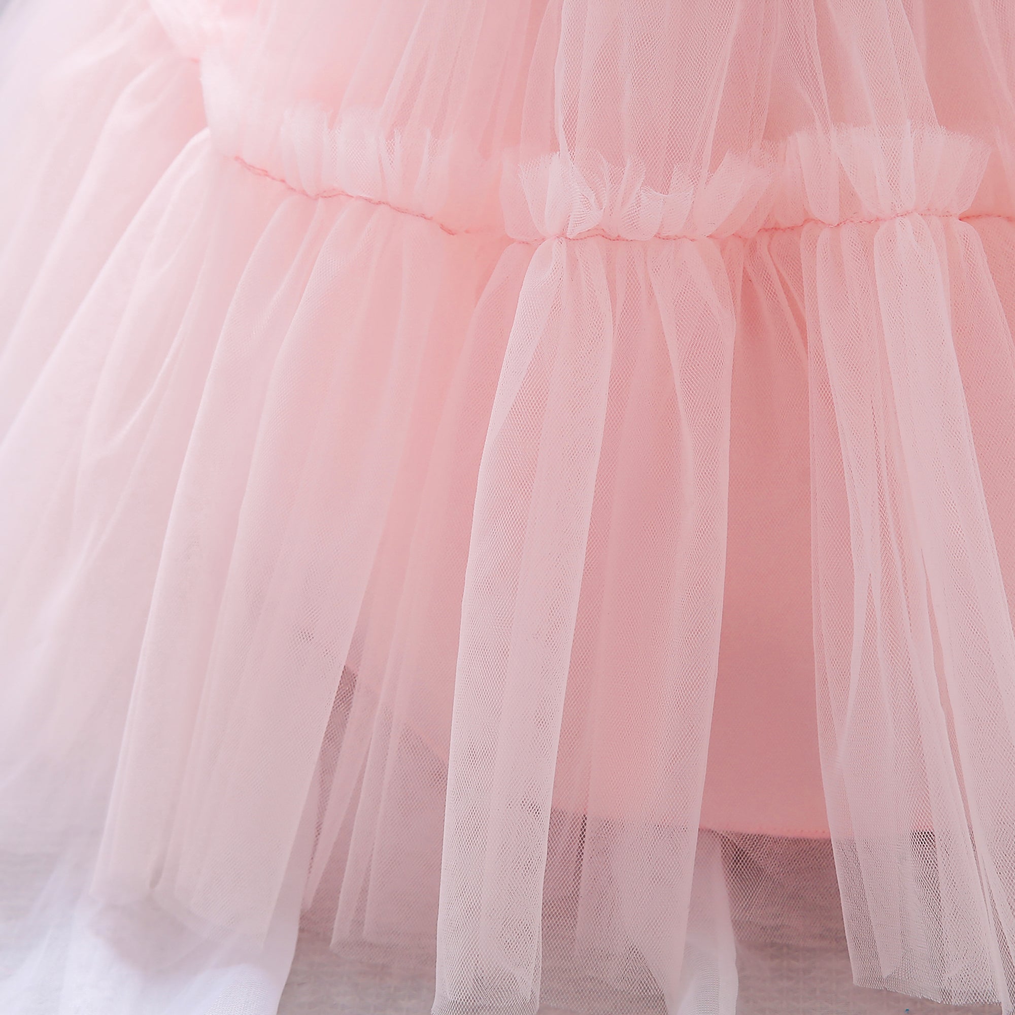 Pink Girls Round Neck Bow Fit & Flare Midi Dress