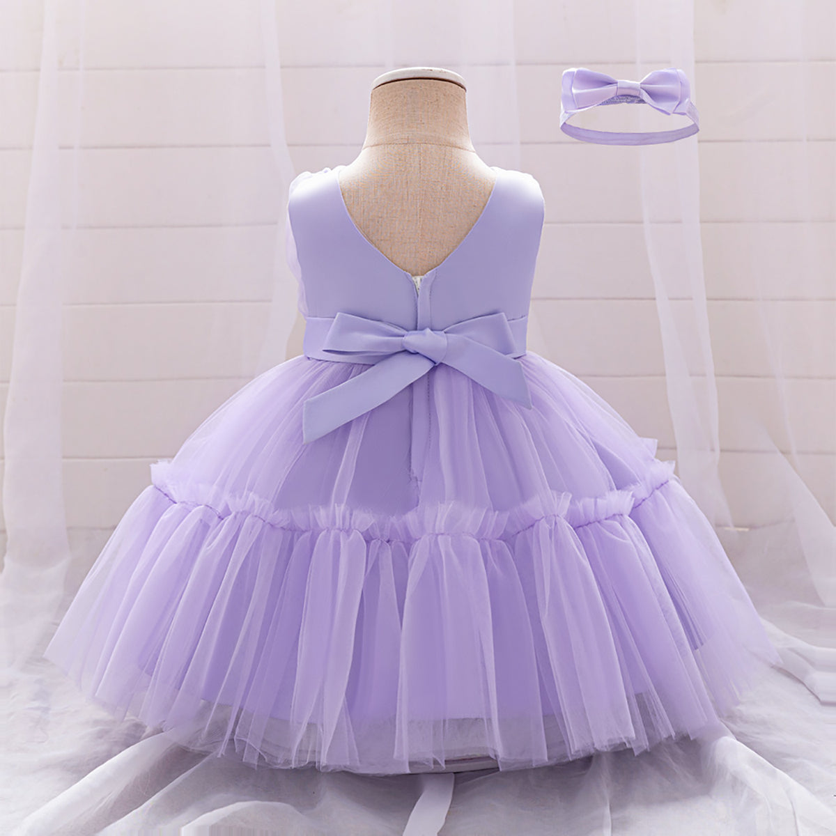 Girls Ruffled Balloon Dress