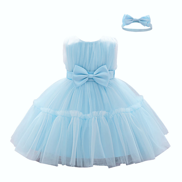 Girls Off-Shoulder Ruffled Gown Dress