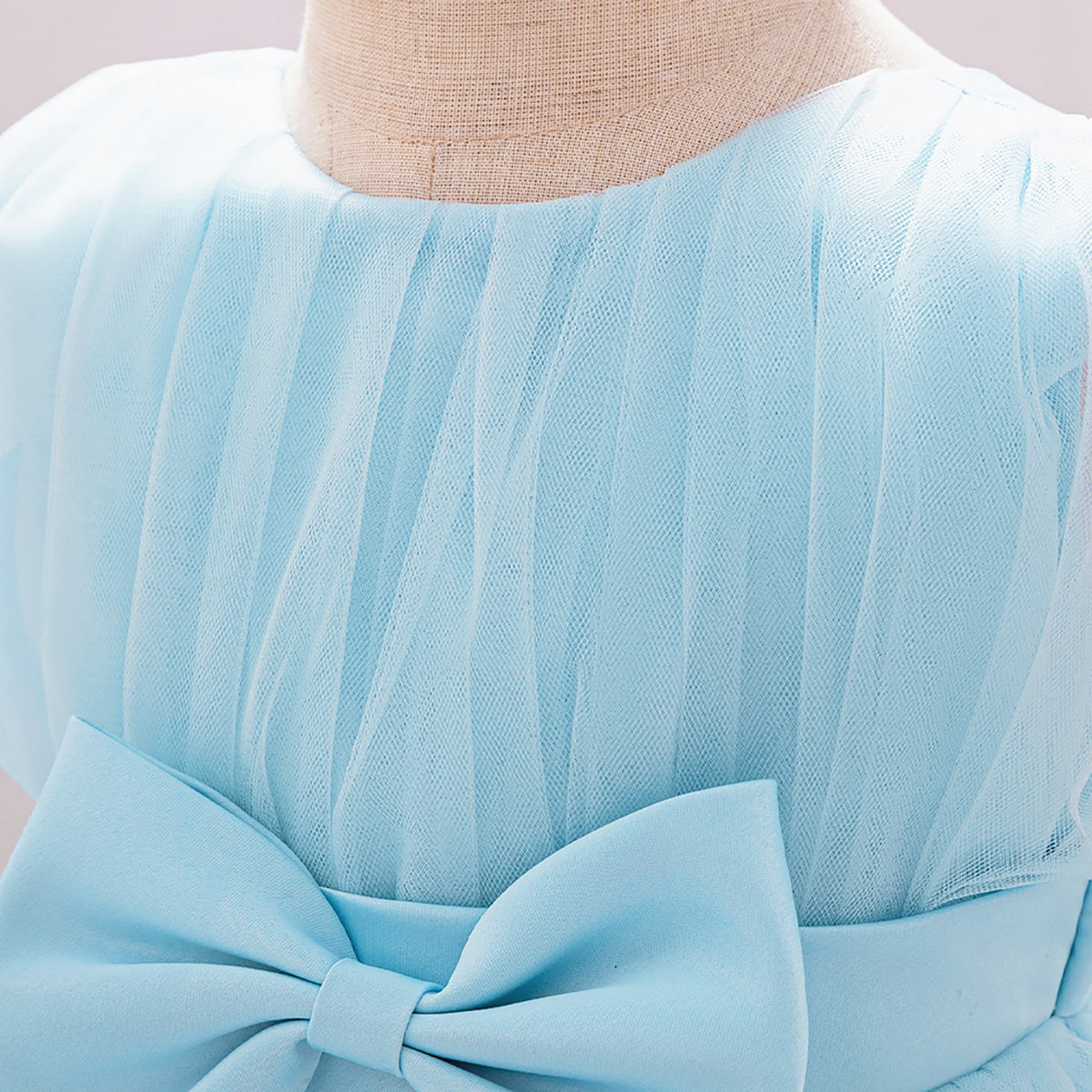Girls Off-Shoulder Ruffled Gown Dress