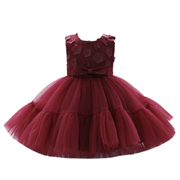 Girls Floral Self Design Fit & Flare Party Dress