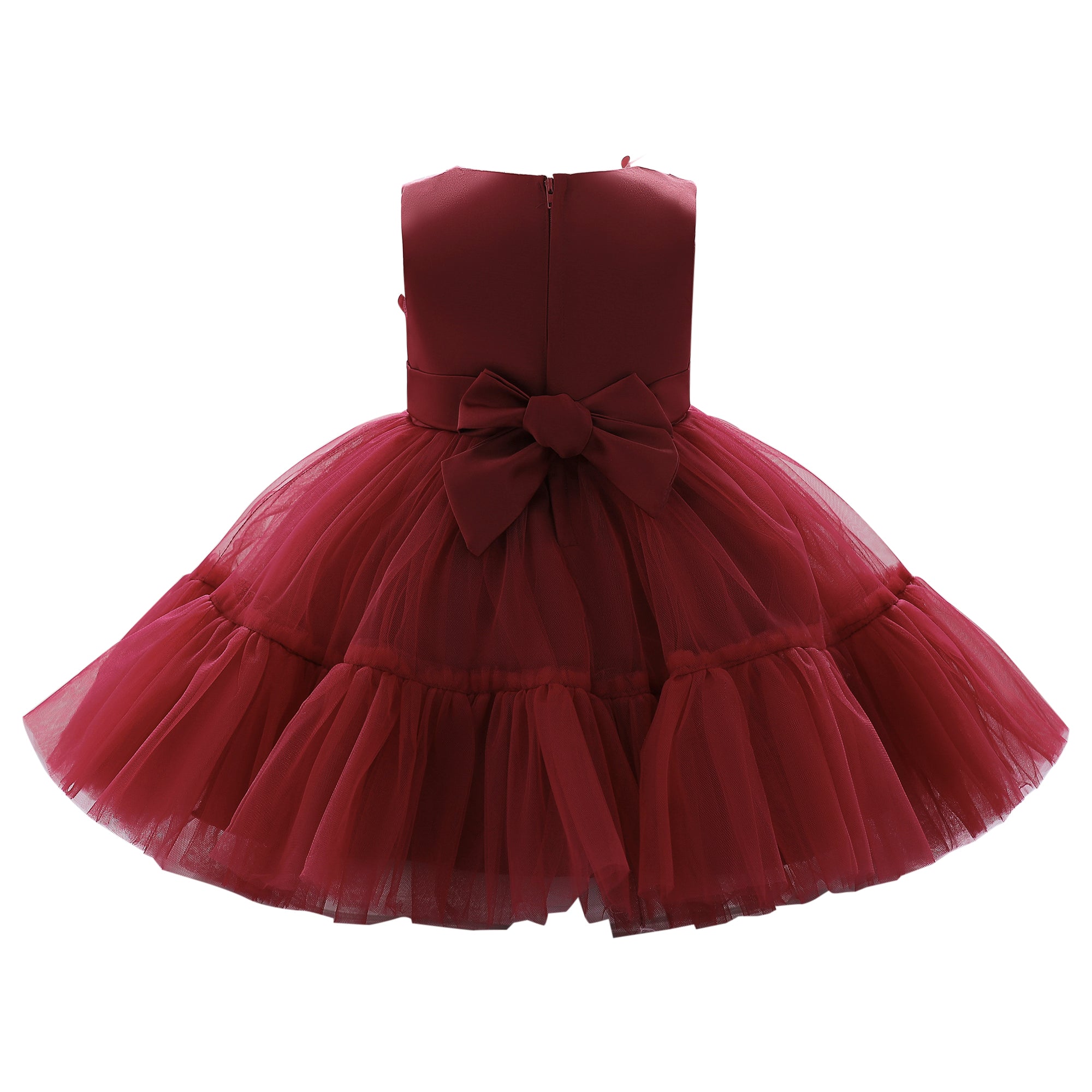 Girls Floral Self Design Fit & Flare Party Dress