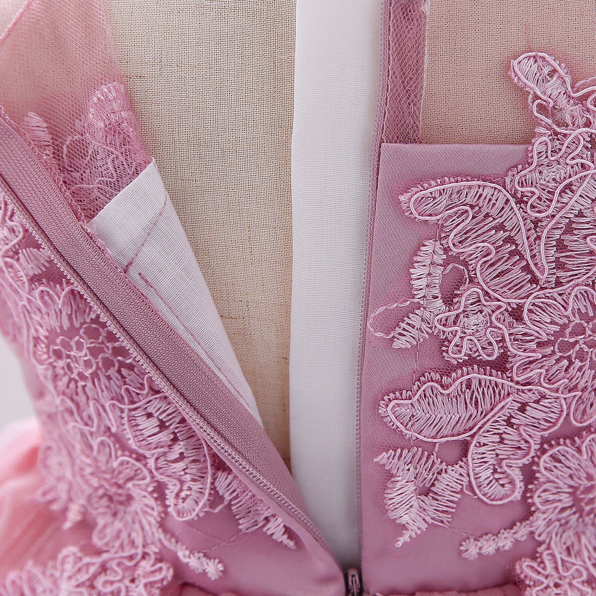 Girls Pink Floral Embellished Gathered Detailed Fit & Flare Dress