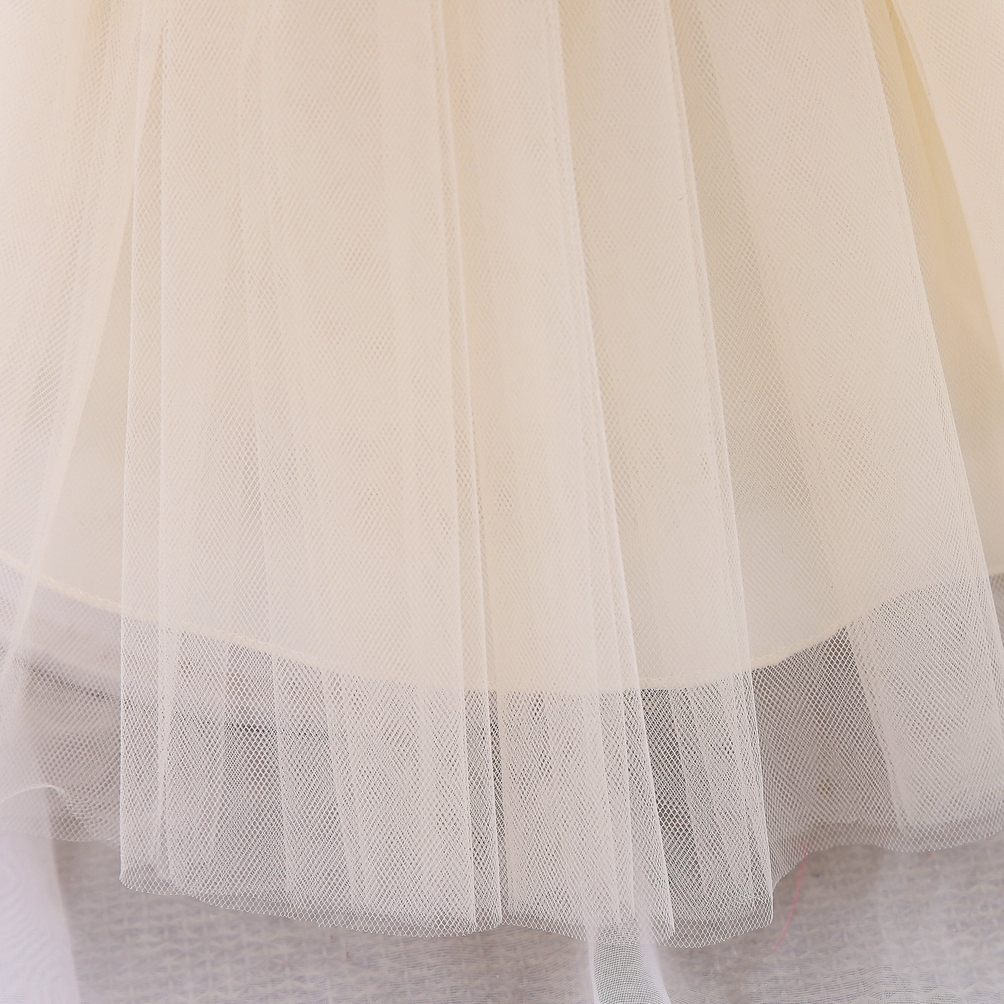 Floral Round Neck Puff Sleeve Applique Fit & Flare Dress