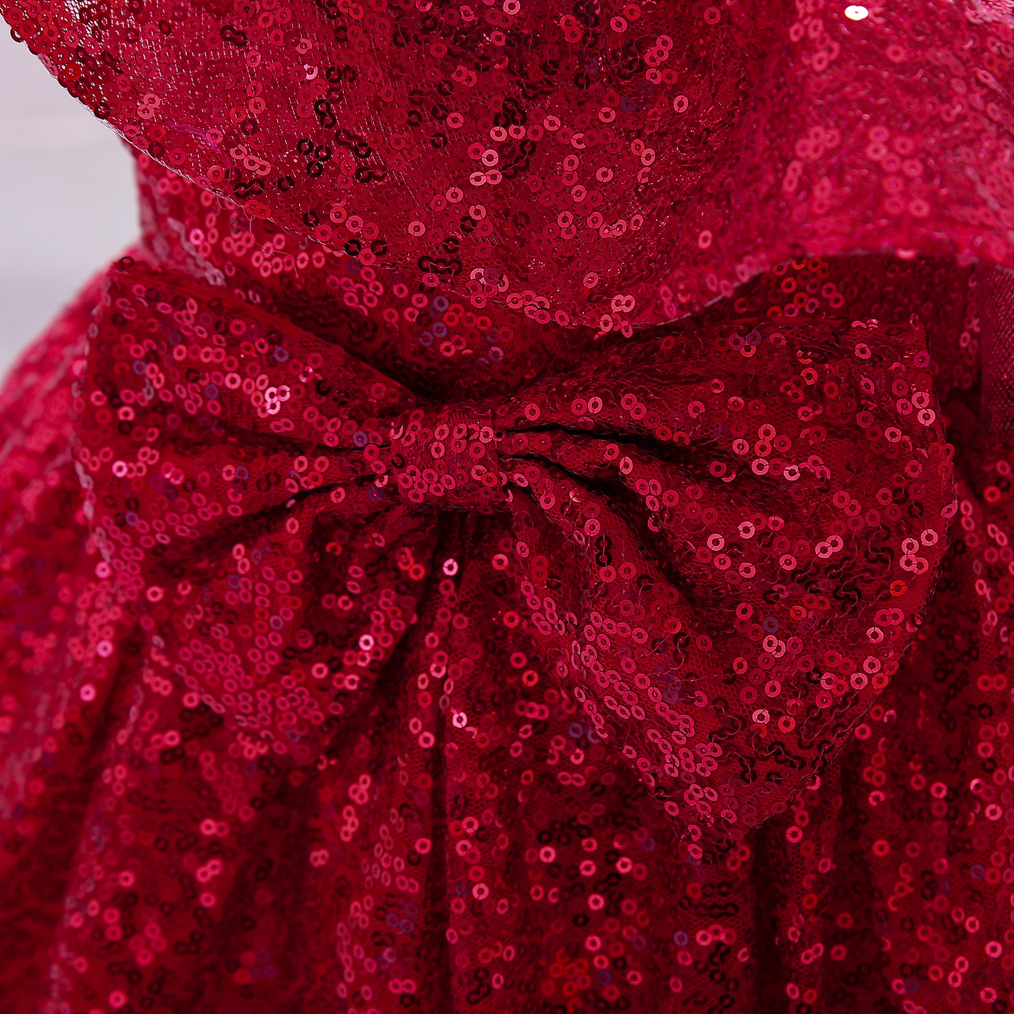 Girls Red Embellished Fit & Flare Dress