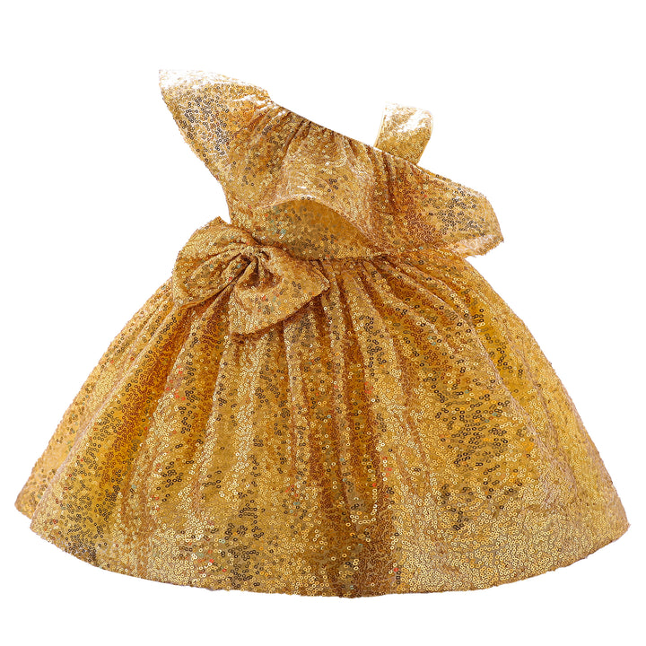 Self Design Sequined One Shoulder Fit & Flare Dress