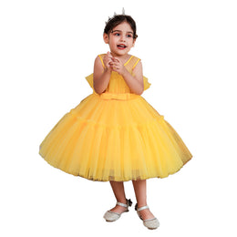 Yellow Ruffled Balloon Dress