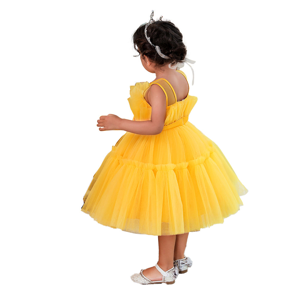 Yellow Ruffled Balloon Dress