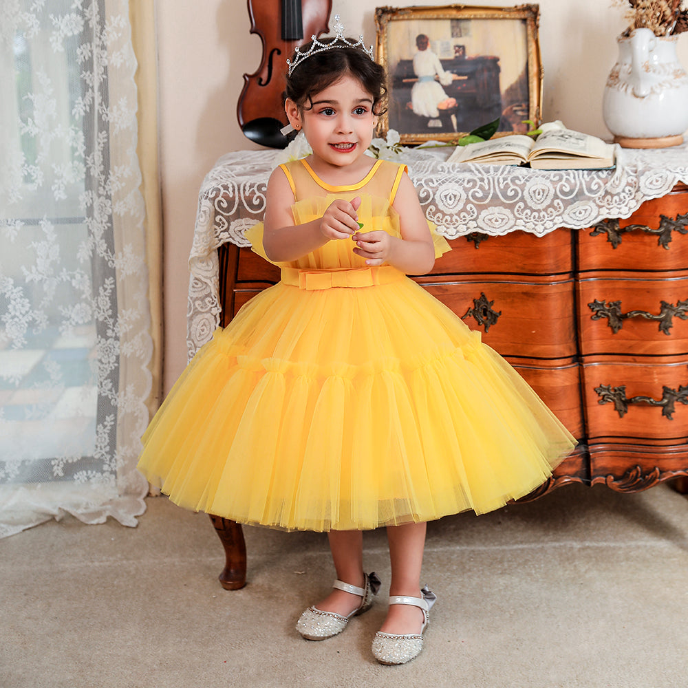 Yellow Ruffled Balloon Dress