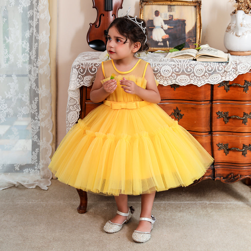 Yellow Ruffled Balloon Dress