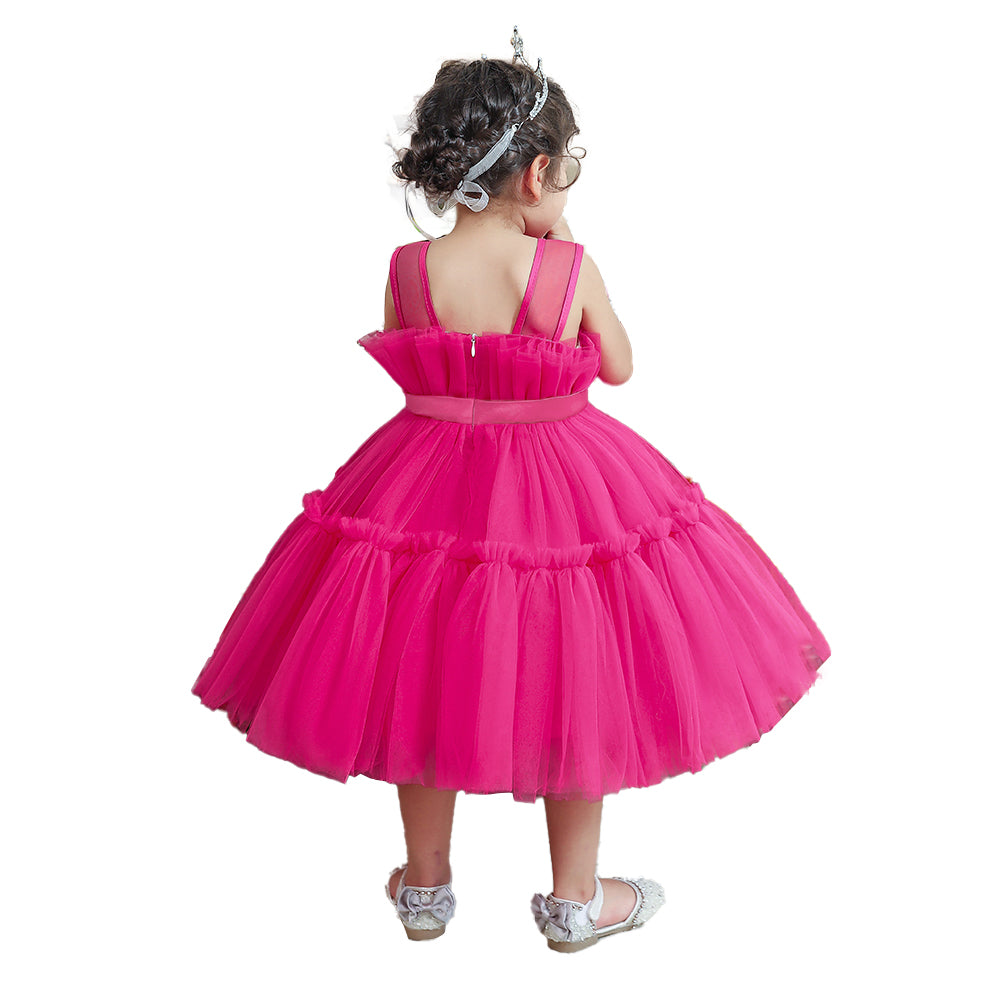 Girls Ruffled Balloon Dress