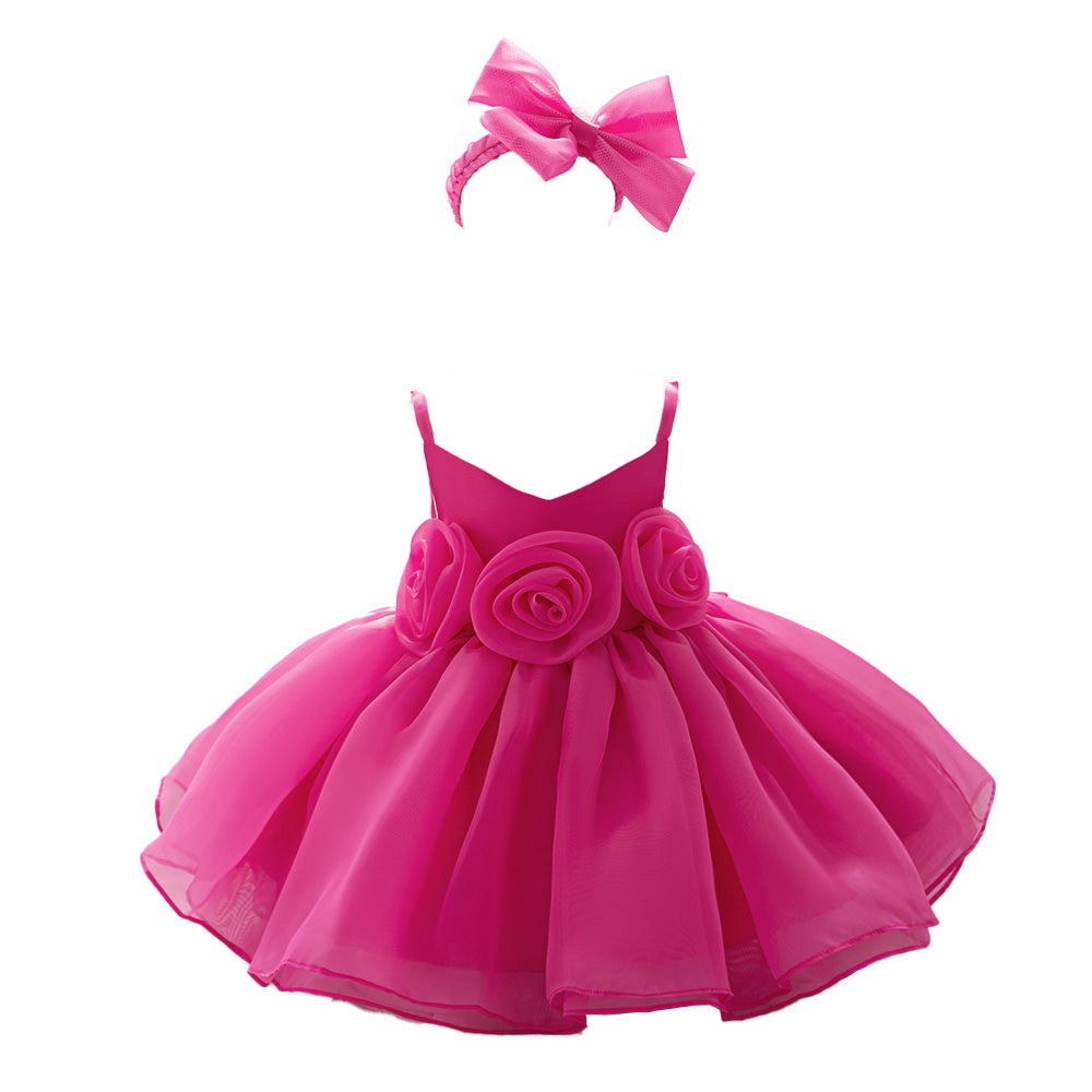 Girls Net Balloon Mini Dress