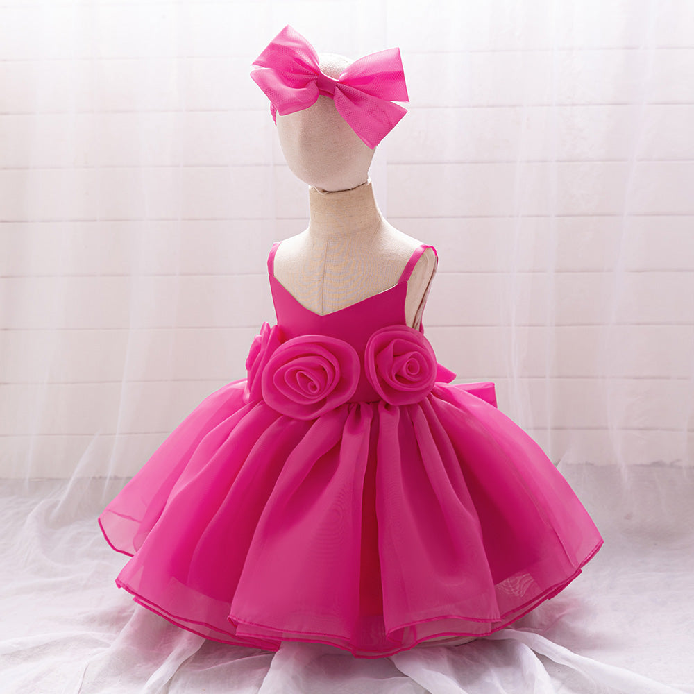 Girls Net Balloon Mini Dress