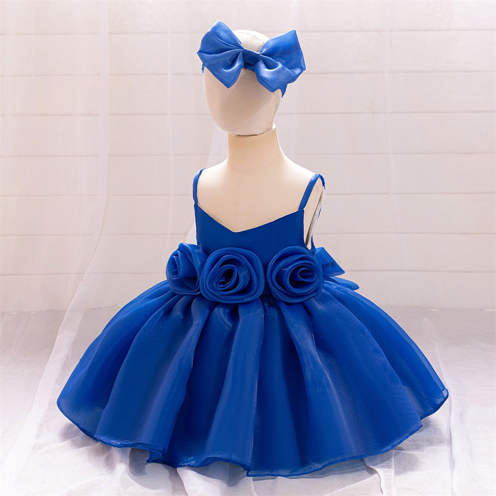 Girls Shoulder Straps Mini Fit & Flare Dress