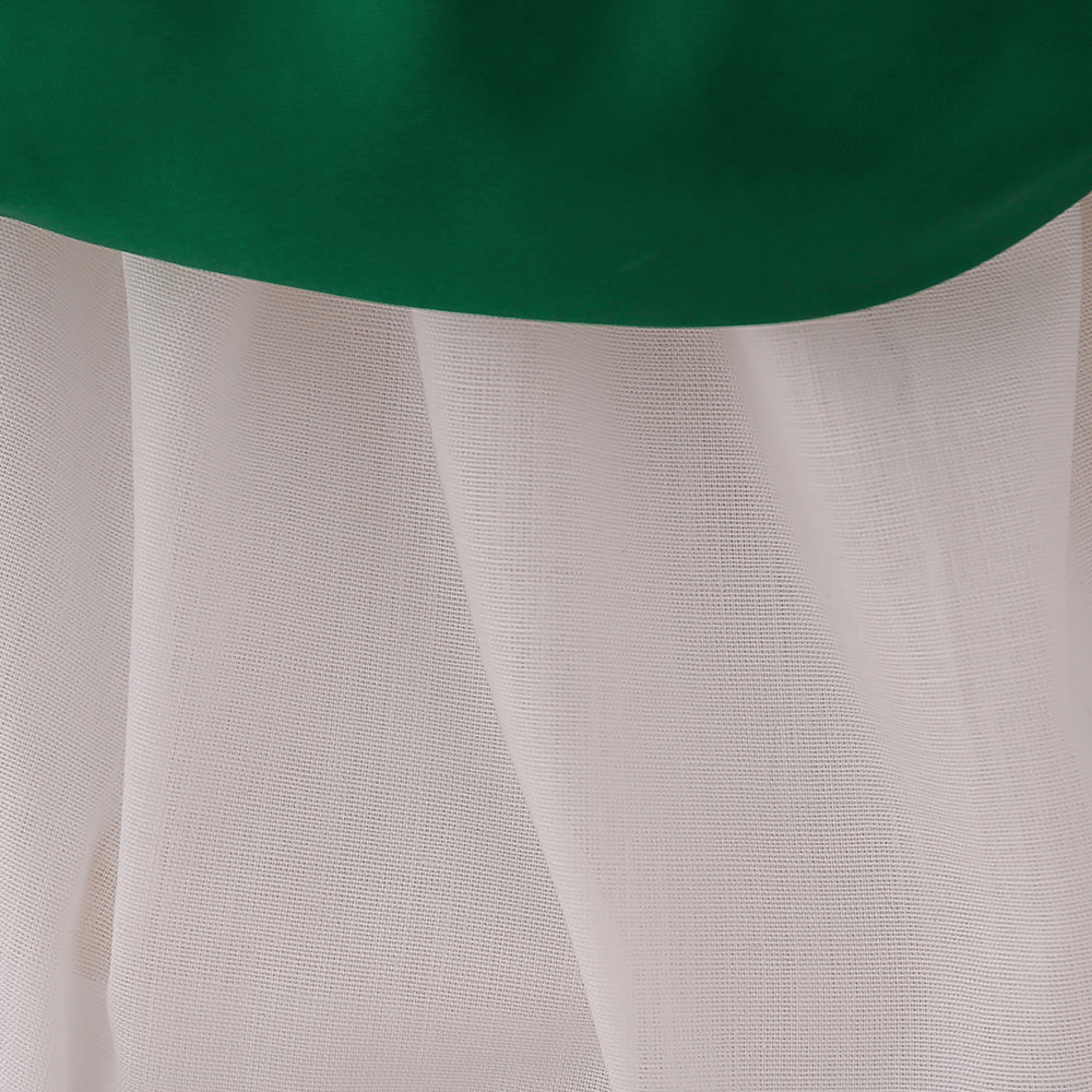 Green Fit & Flare Balloon Dress