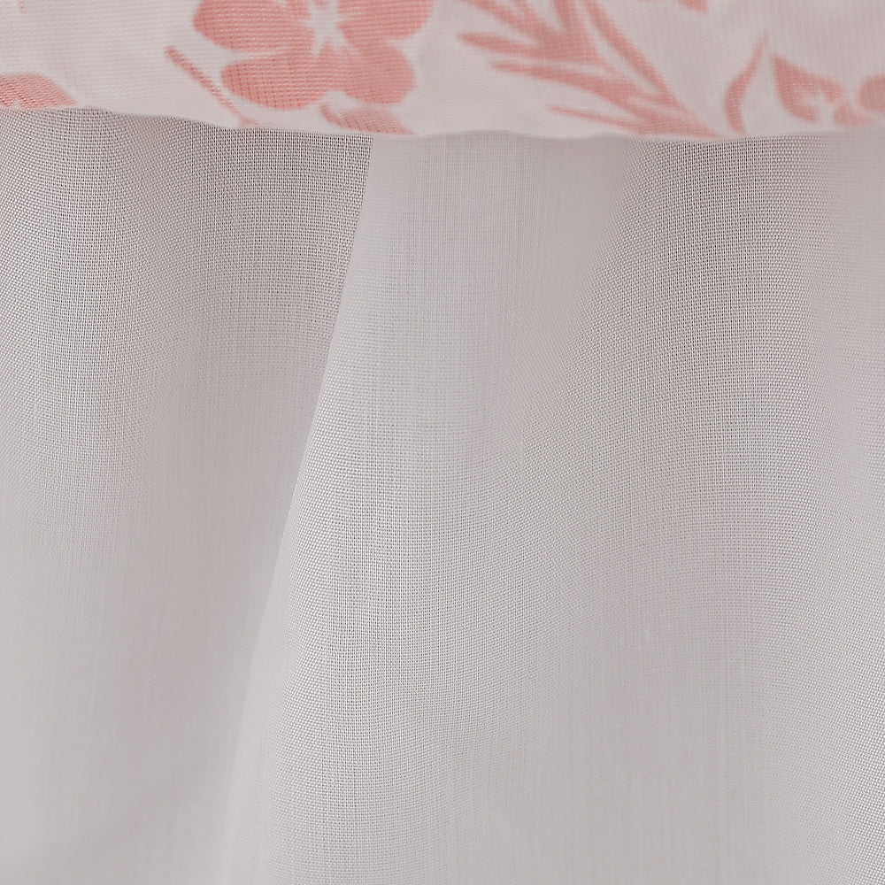 Girls Pink & White Floral Print Cape Sleeve A-Line Mini Dress