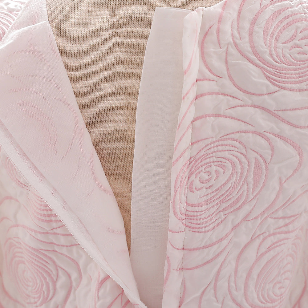 Girls Pink Self Design Flared Sleeve A-Line Maxi Dress
