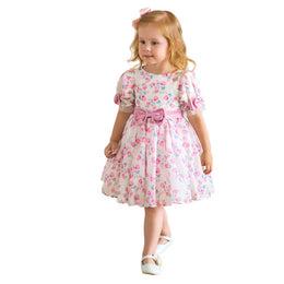 Girls Floral Print Fit & Flare Dress
