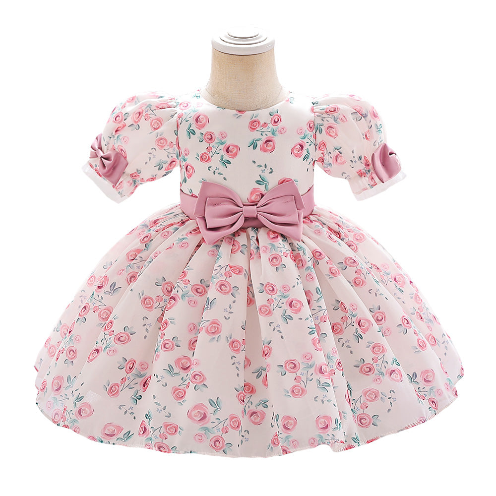 Girls Floral Print Fit & Flare Dress