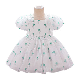 Floral Print Puff Sleeve Fit & Flare Dress