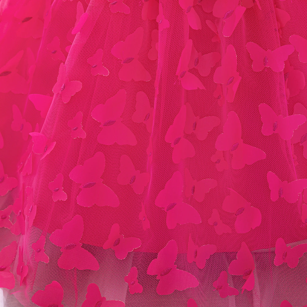 Girls Applique Fit & Flare Maxi Dress