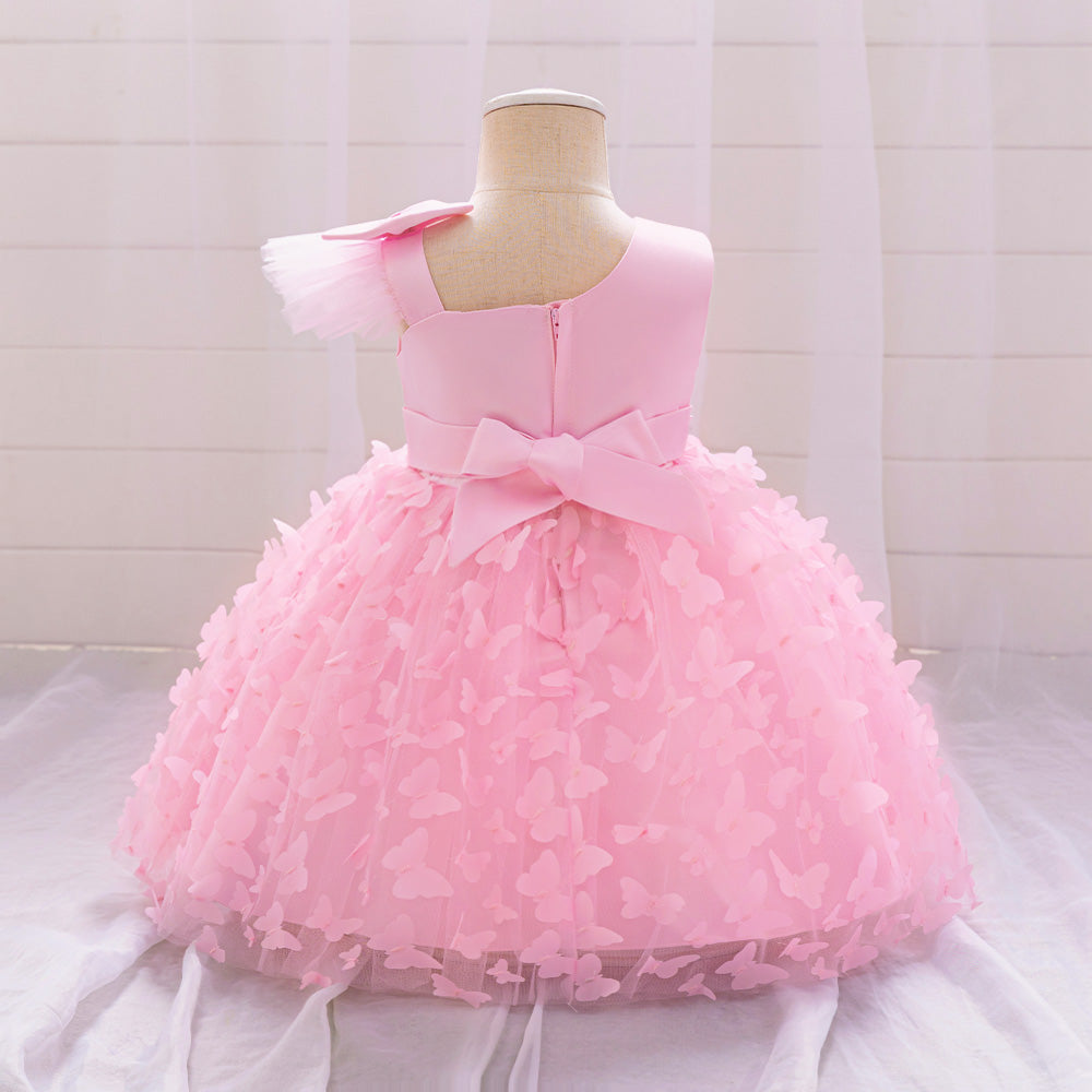 Round Neck Sleeveless Bow Balloon Dress