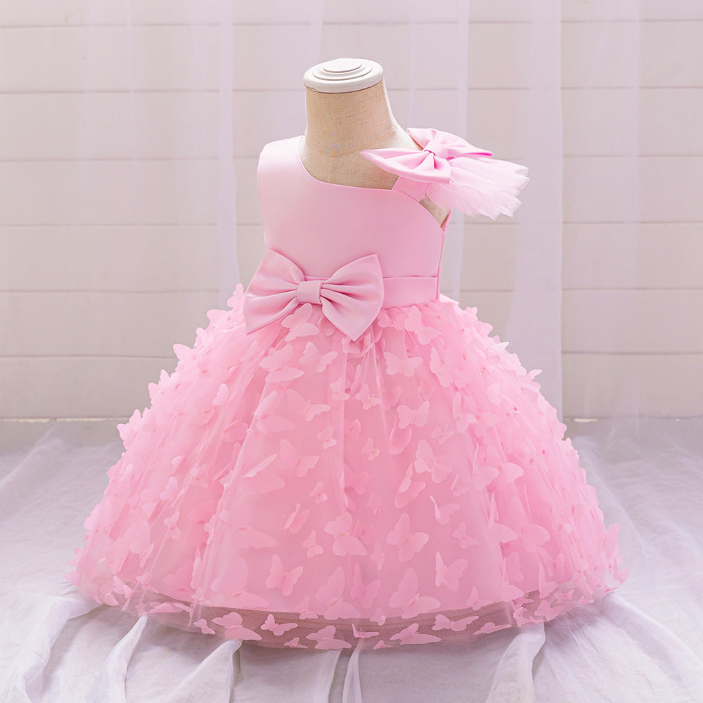 Round Neck Sleeveless Bow Balloon Dress