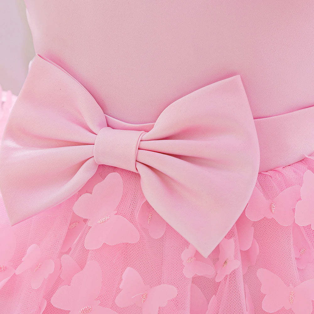 Round Neck Sleeveless Bow Balloon Dress
