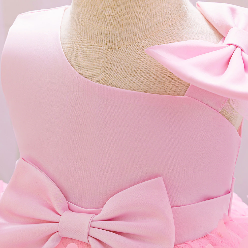 Round Neck Sleeveless Bow Balloon Dress