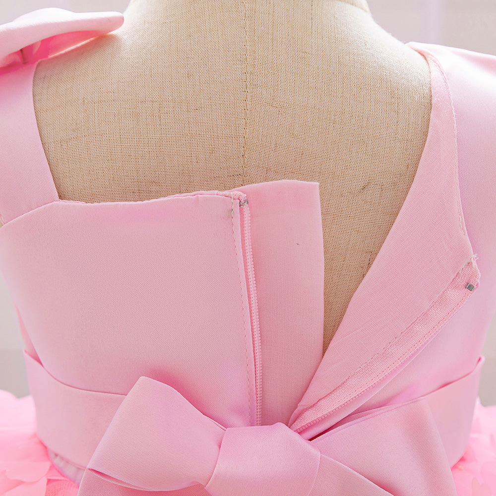 Round Neck Sleeveless Bow Balloon Dress