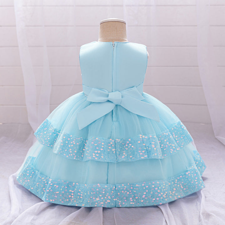 Girls Round Neck Baloon Dress