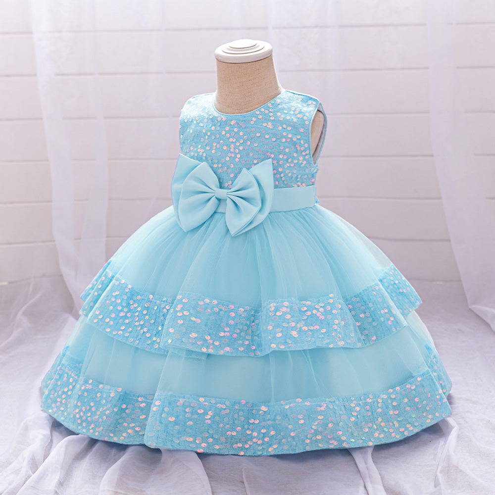 Girls Round Neck Baloon Dress