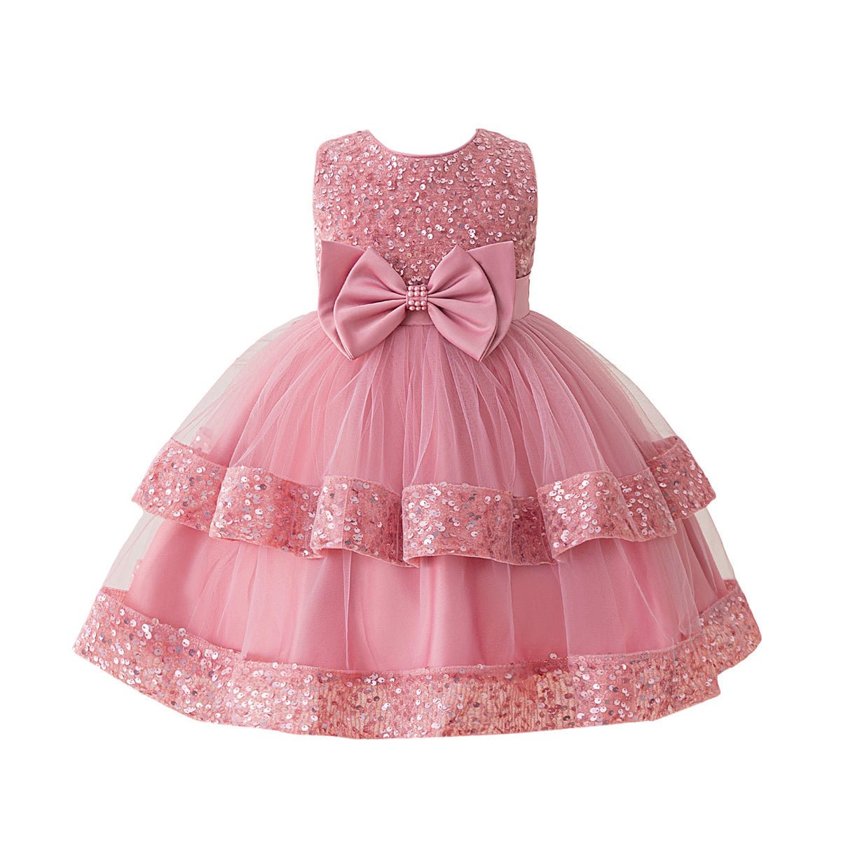 Girl Solid Net A-Line Dress