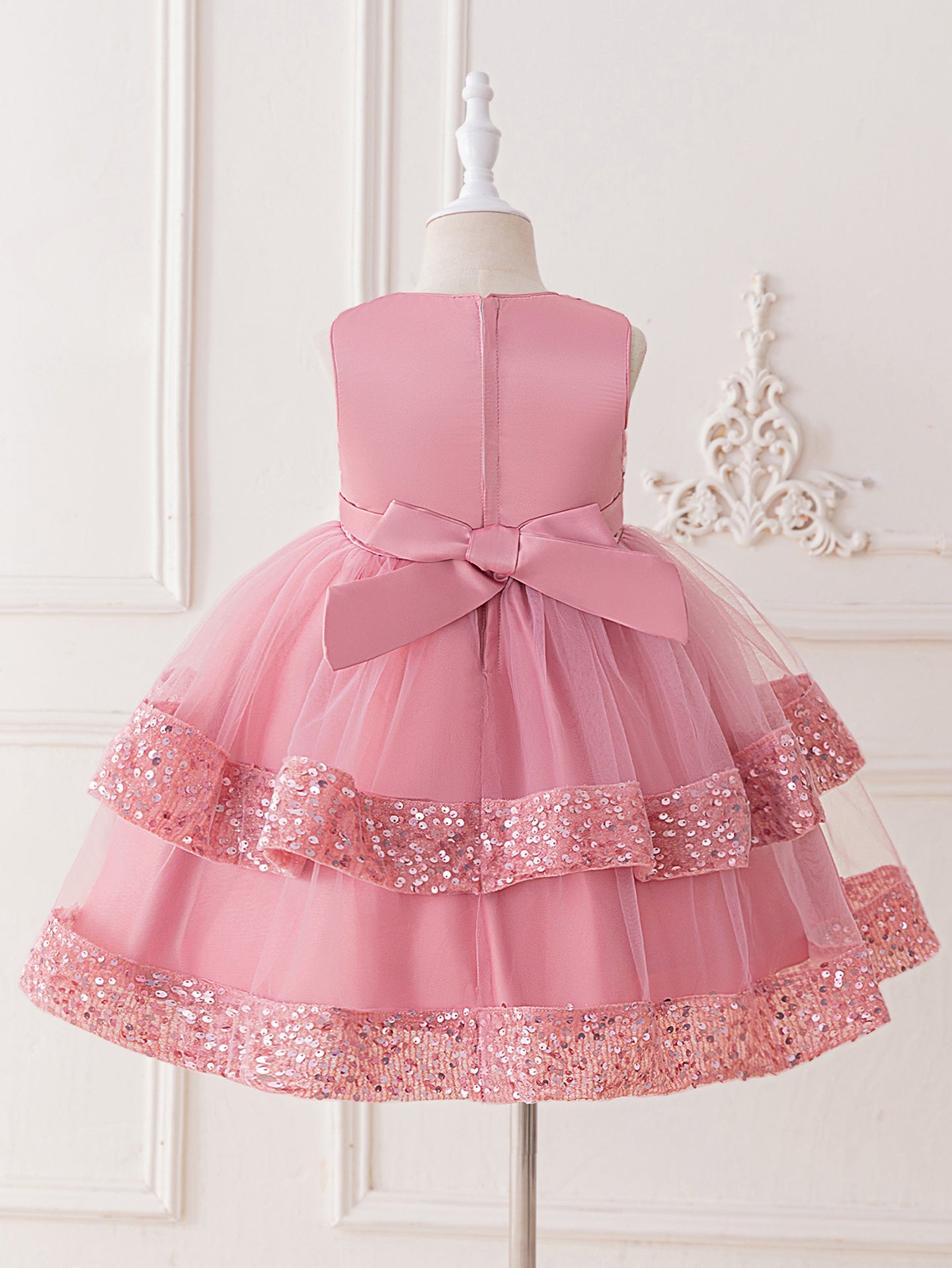 Girl Solid Net A-Line Dress