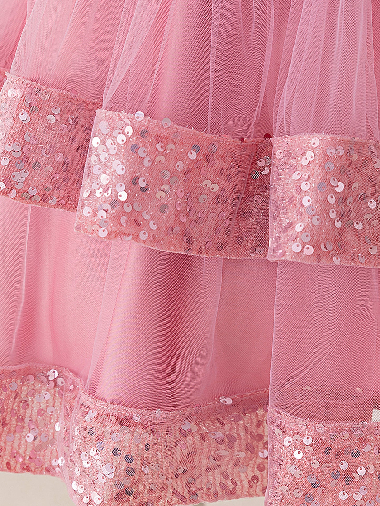 Girl Solid Net A-Line Dress