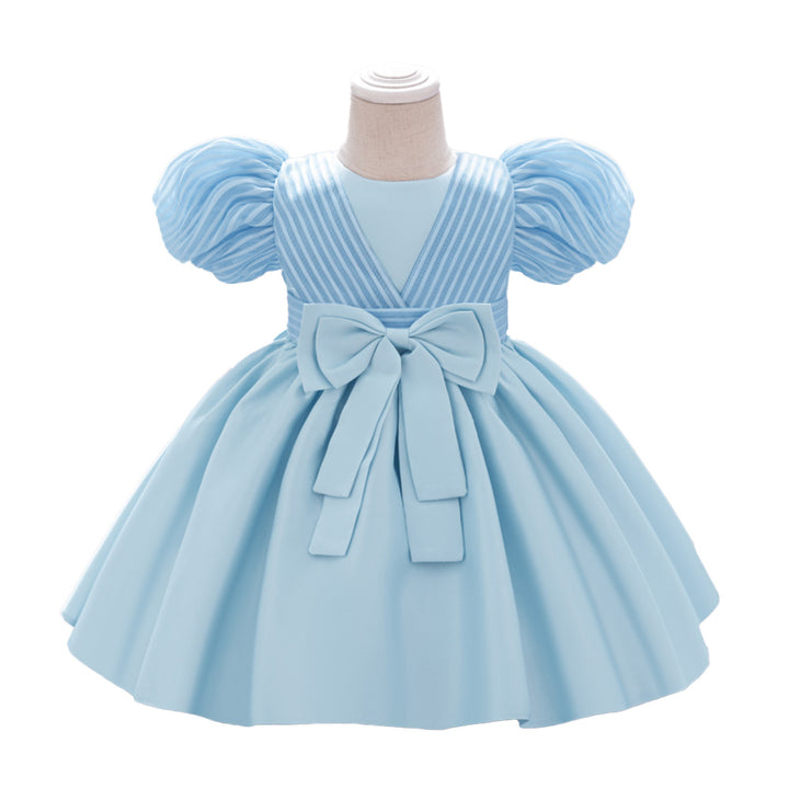 Girls Puff Sleeve Fit & Flare Dress