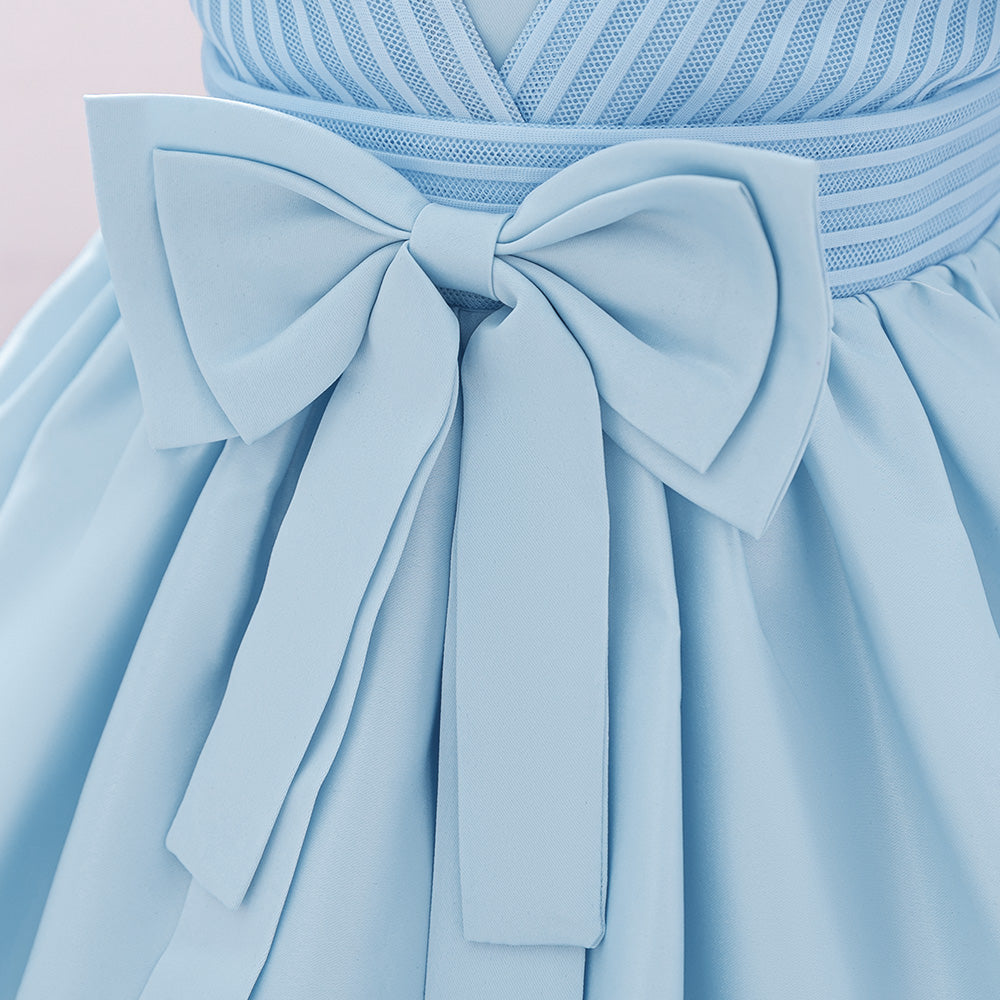 Girls Puff Sleeve Fit & Flare Dress