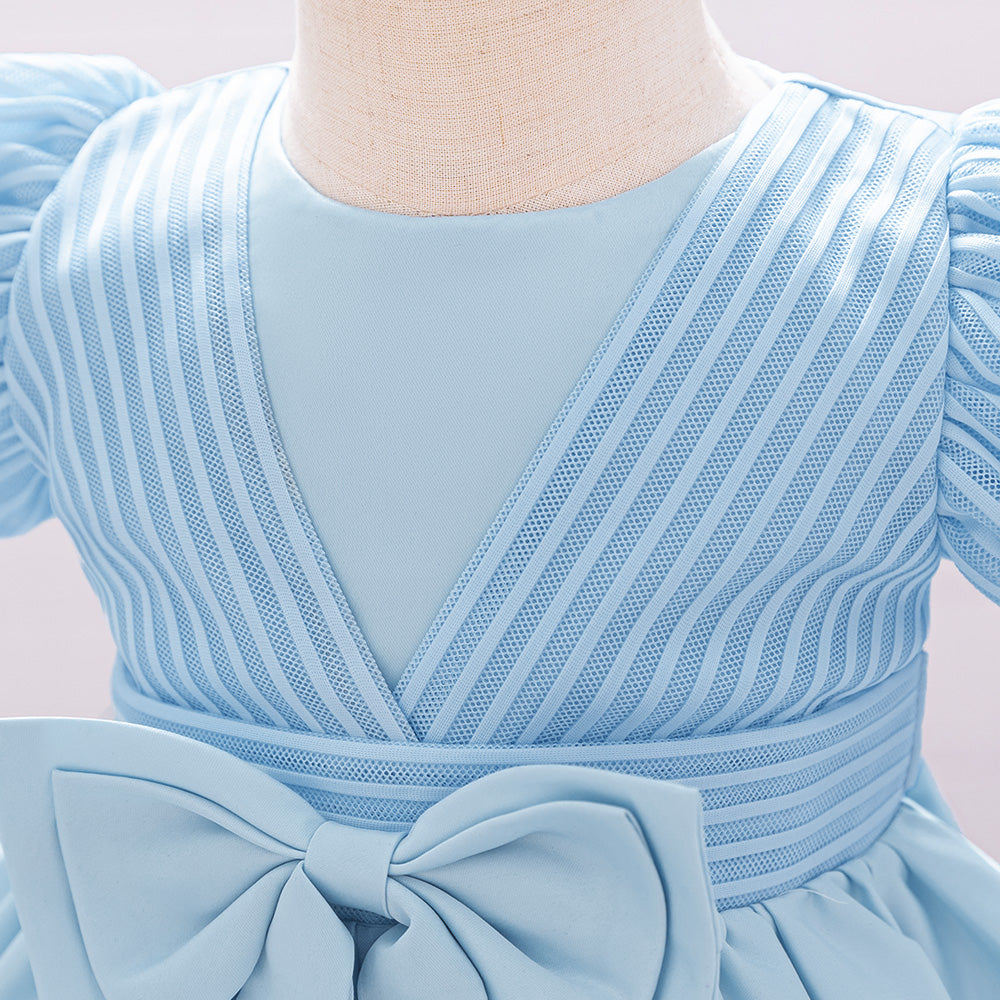 Girls Puff Sleeve Fit & Flare Dress