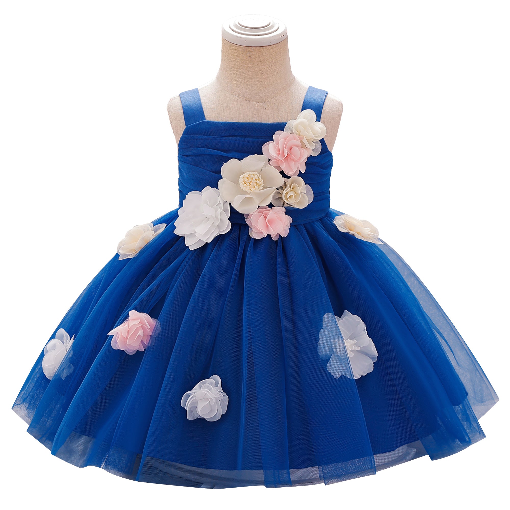 Girls Applique Gown Dress