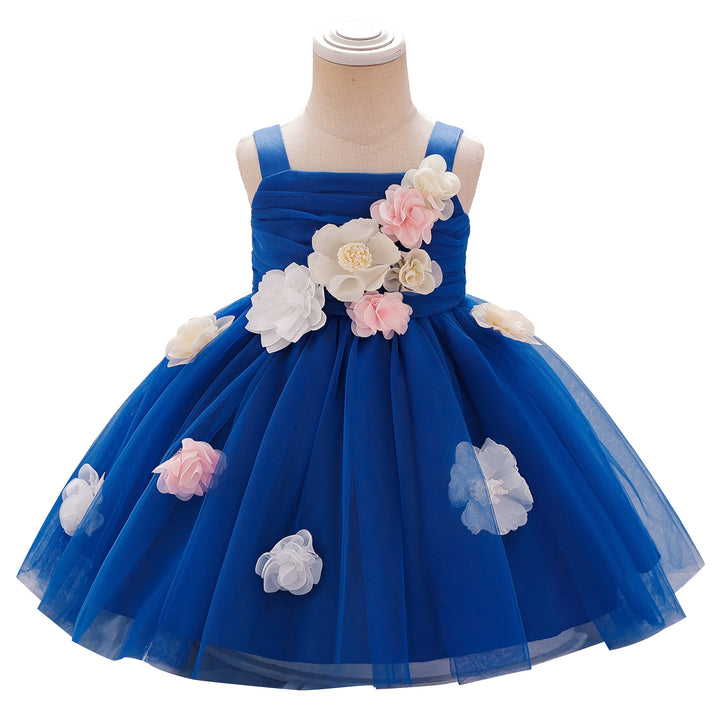 Girls Applique Gown Dress