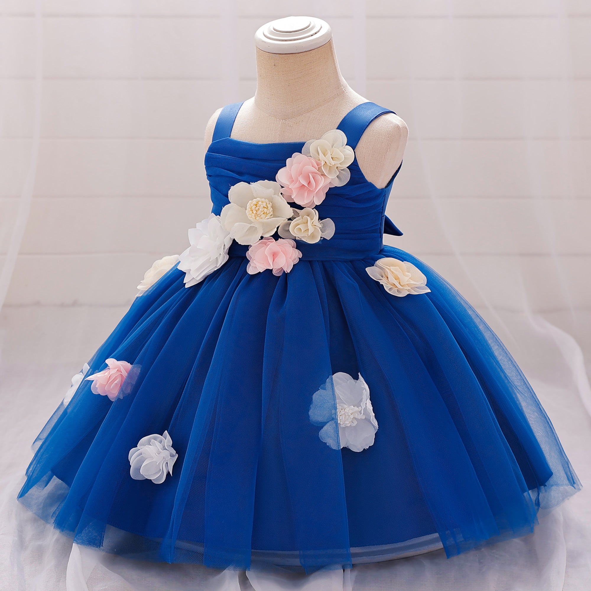 Girls Applique Gown Dress
