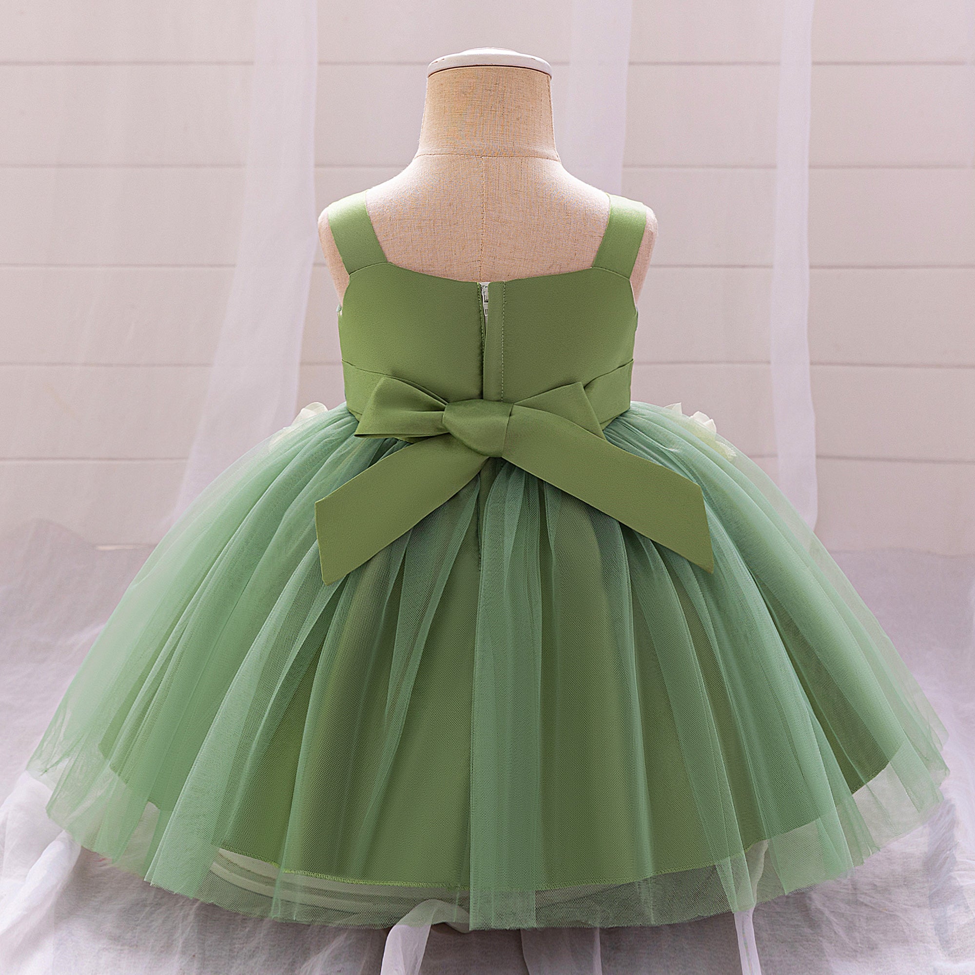 Girls Applique Balloon Dress