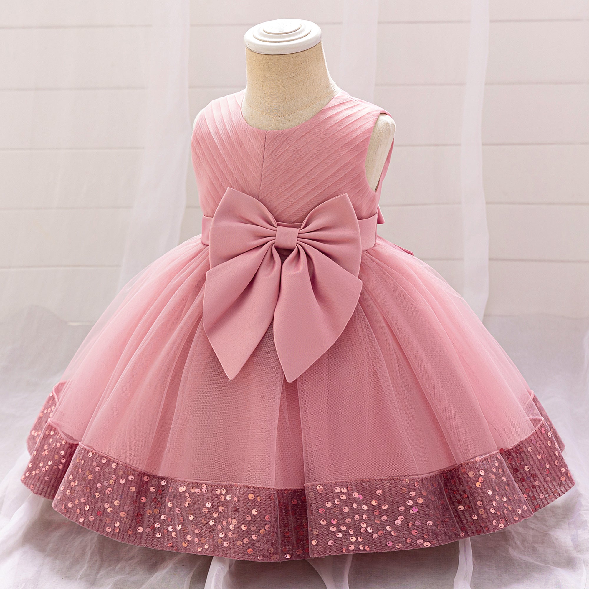 Girls Round Neck Fit & Flare Dress