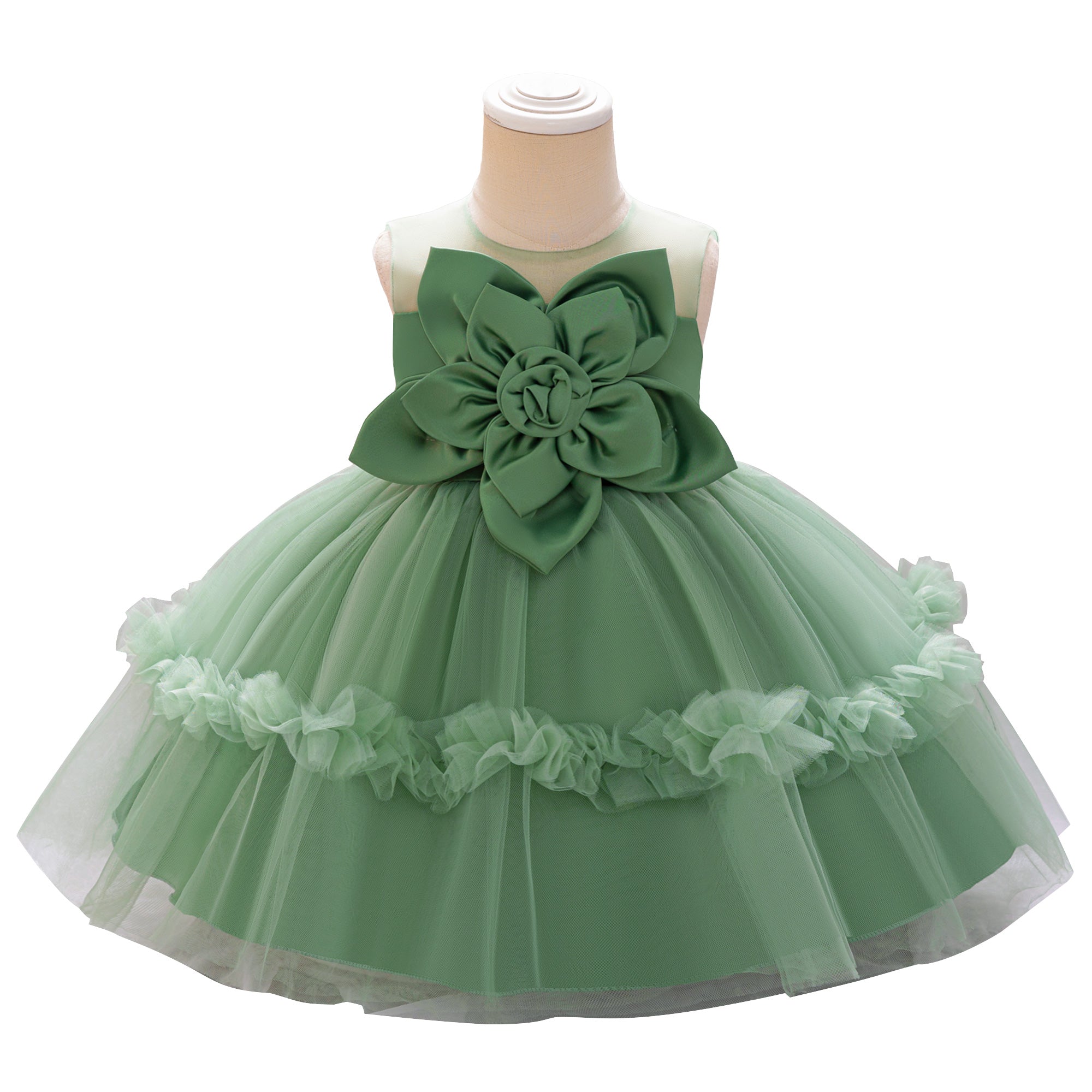 Girls Ruffled Fit and Flare Dress