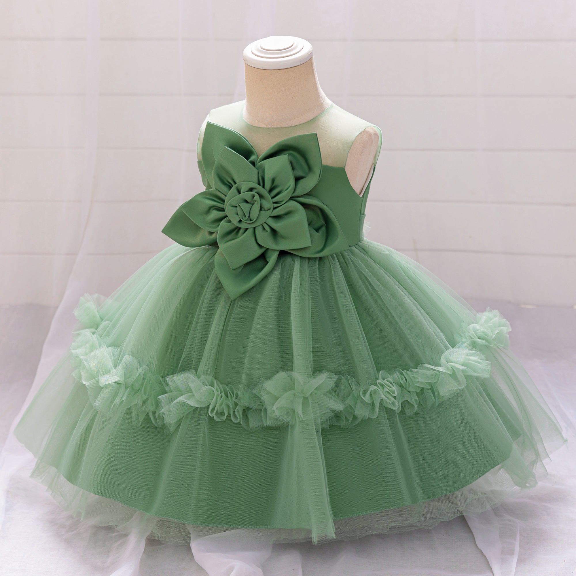 Girls Ruffled Fit and Flare Dress