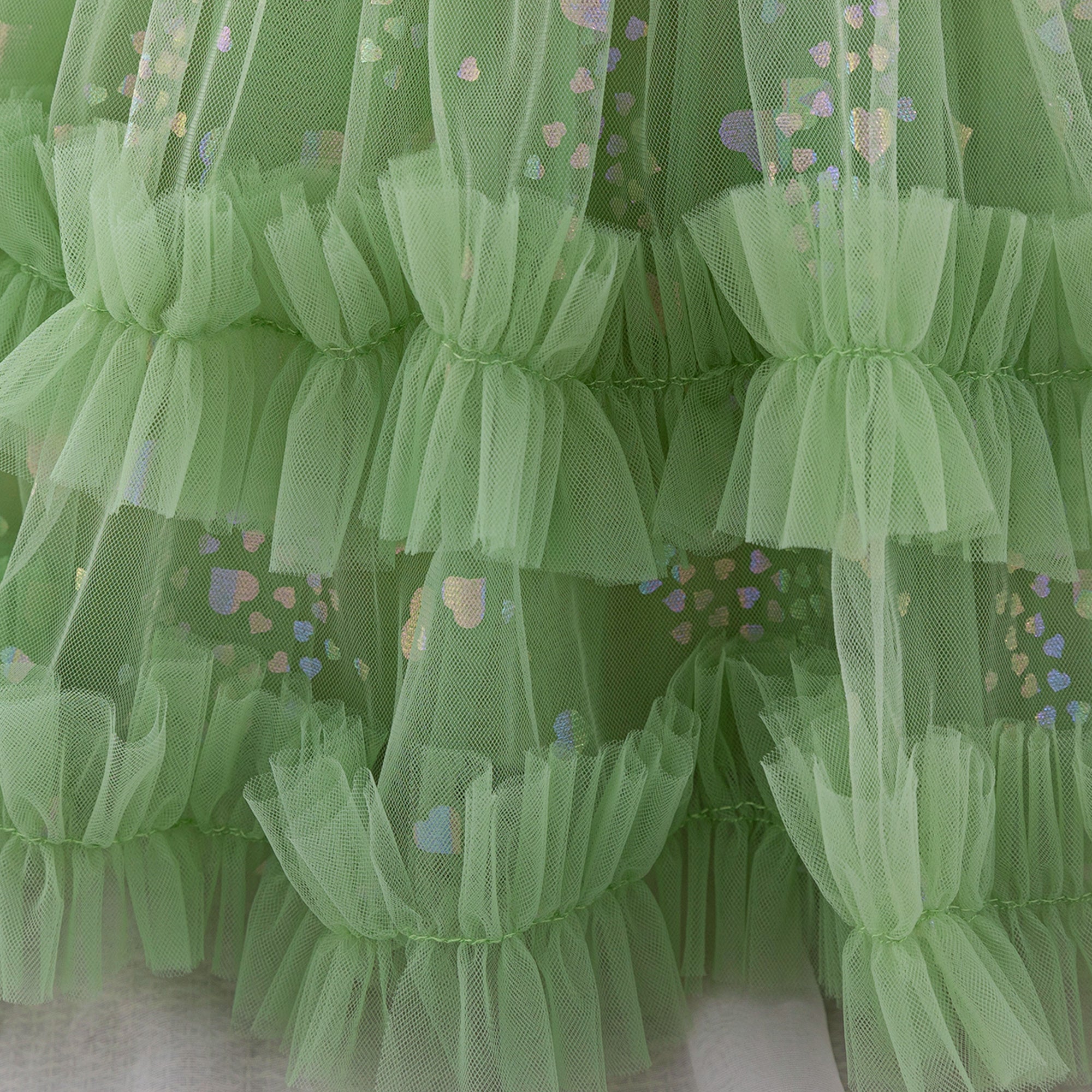 Girls Applique Flutter Sleeves Gown Dress