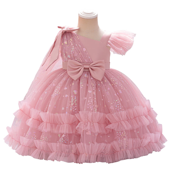Girls Embellished Gown Above Knee Dress