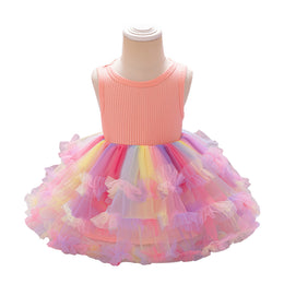 Girls Layered Balloon Dress