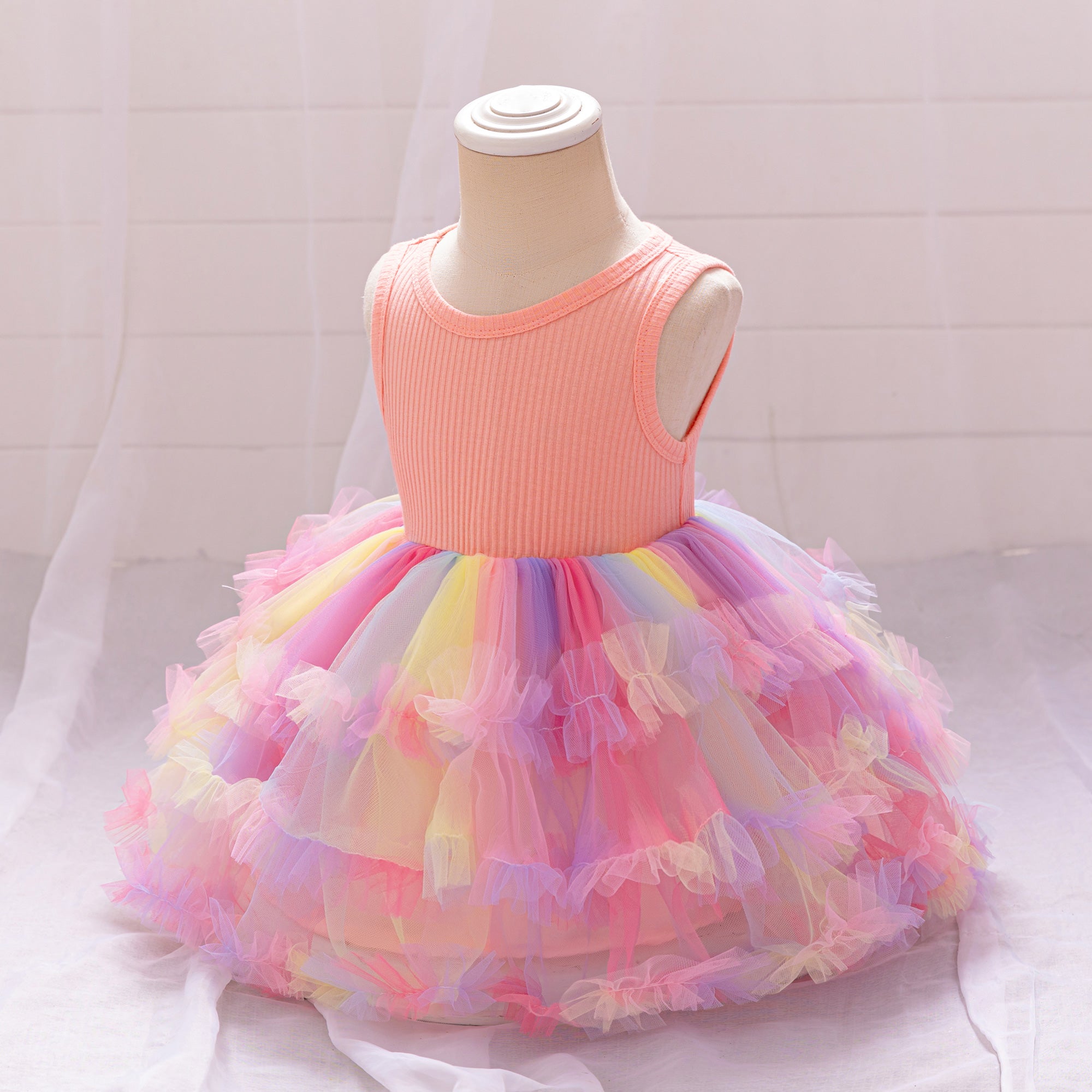 Girls Layered Balloon Dress