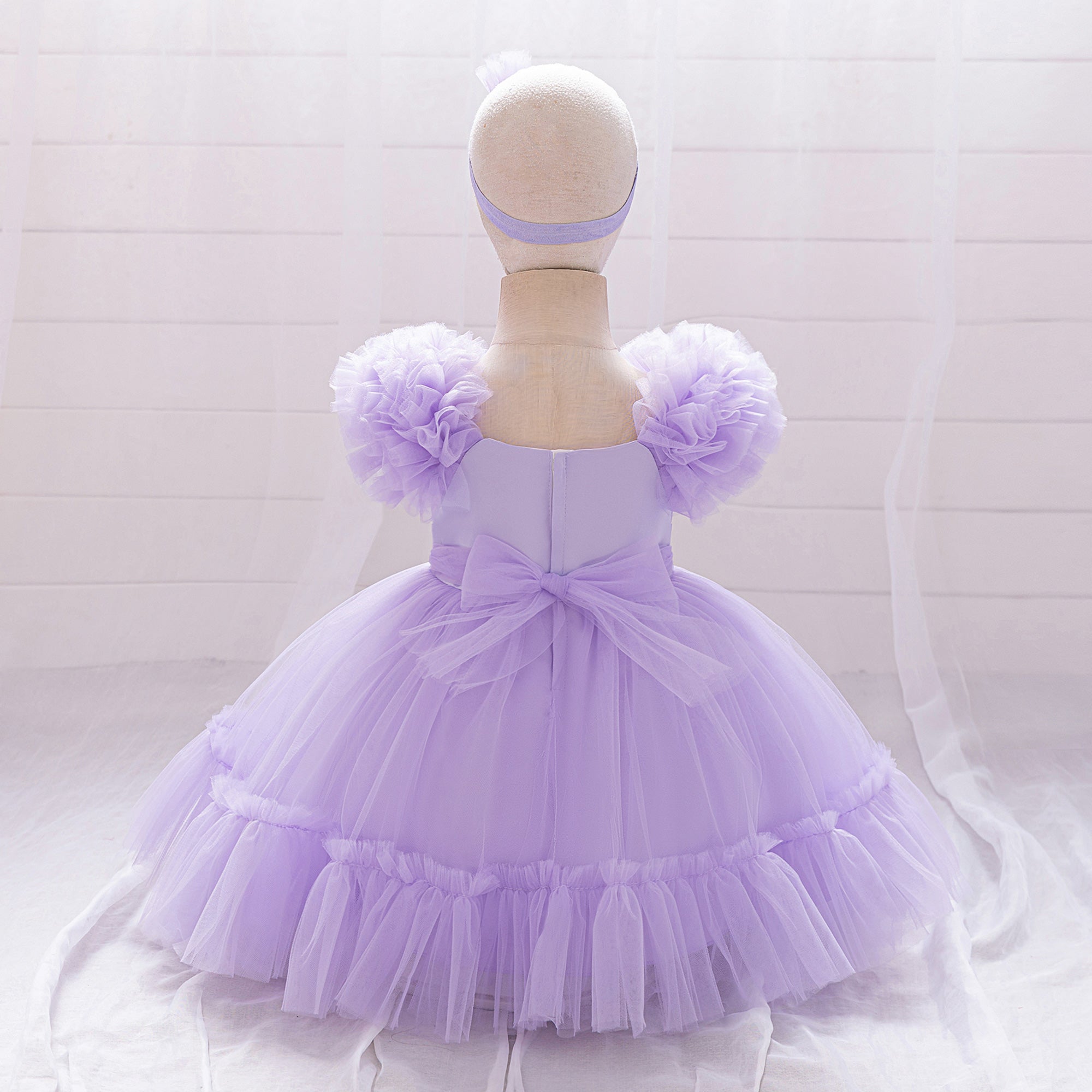 Girls  Net A-Line Midi Dress